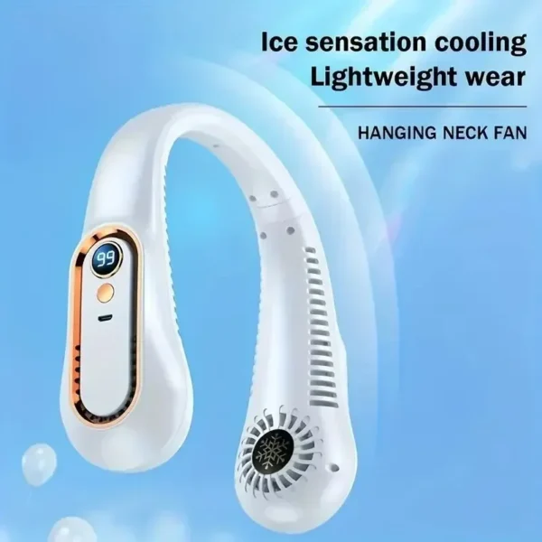hanging neck fan portable summer air cooler usb cooling fan with 5 speeds and digital displays super technology and bladeless