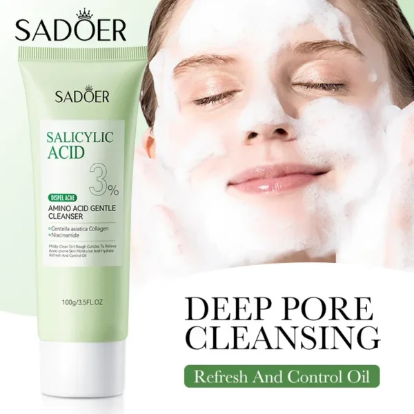salicylic acid facial cleanser face wash foam face cleanser moisturizing facial cleansing hydrating skin care products