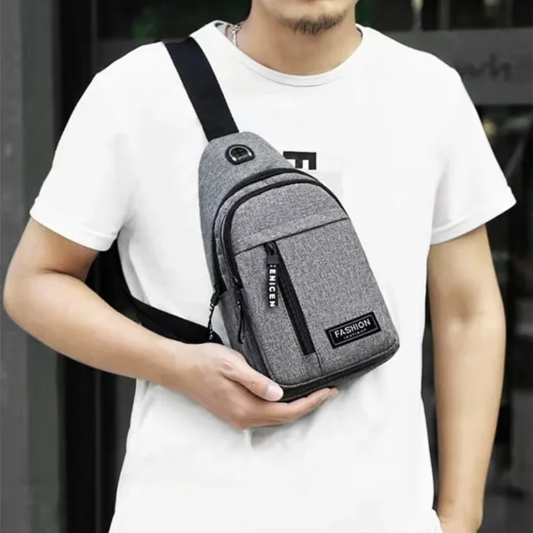 2025 new multifunctional chest bag men's fashion trend oxford cloth shoulder bag korean style casual waterproof messenger bag