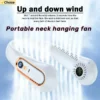 hanging neck fan portable summer air cooler usb cooling fan with 5 speeds and digital displays super technology and bladeless