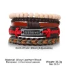 4pcs/ set braided wrap leather bracelets for men vintage life tree rudder charm wood beads ethnic 4pcs/ set braided wrap leather bracelets for men vintage life tree rudder charm wood beads ethnic