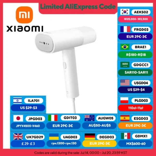 new xiaomi mijia handheld garment steamer 2 iron home electric steam cleaner portable foldable mite removal flat ironing machine