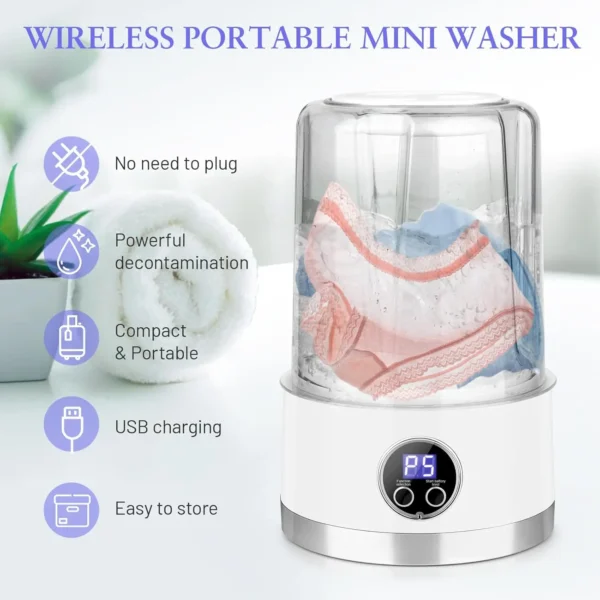 portable mini washing machine rechargeable cleans underwear baby clothe small laundry for apartment dorm hotel rv travel camping