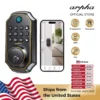 arpha d280 keyless entry door lock 5 in 1 smart fingerprint deadbolt with keypad electronic deadbolt auto lock one touch lock