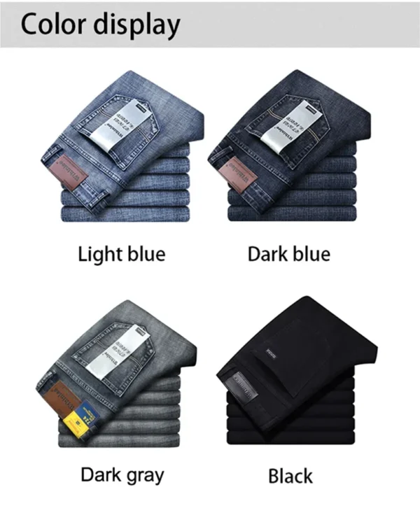 wthinlee new business men's jeans casual straight stretch fashion classic blue black work denim wthinlee new business men's jeans casual straight stretch fashion classic blue black work denim