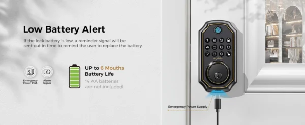 arpha d280 keyless entry door lock 5 in 1 smart fingerprint deadbolt with keypad electronic deadbolt auto lock one touch lock