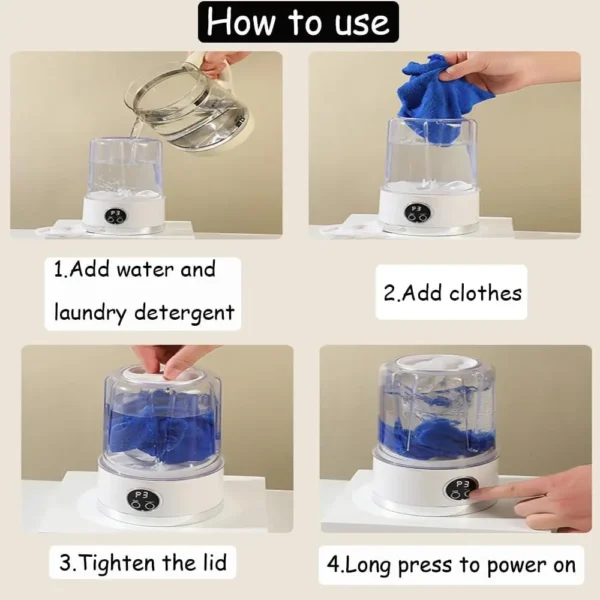 portable mini washing machine rechargeable cleans underwear baby clothe small laundry for apartment dorm hotel rv travel camping