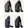 men's anti theft chest bag, fashionable motorcycle and casual sports sloping backpack, durable oxford fabric